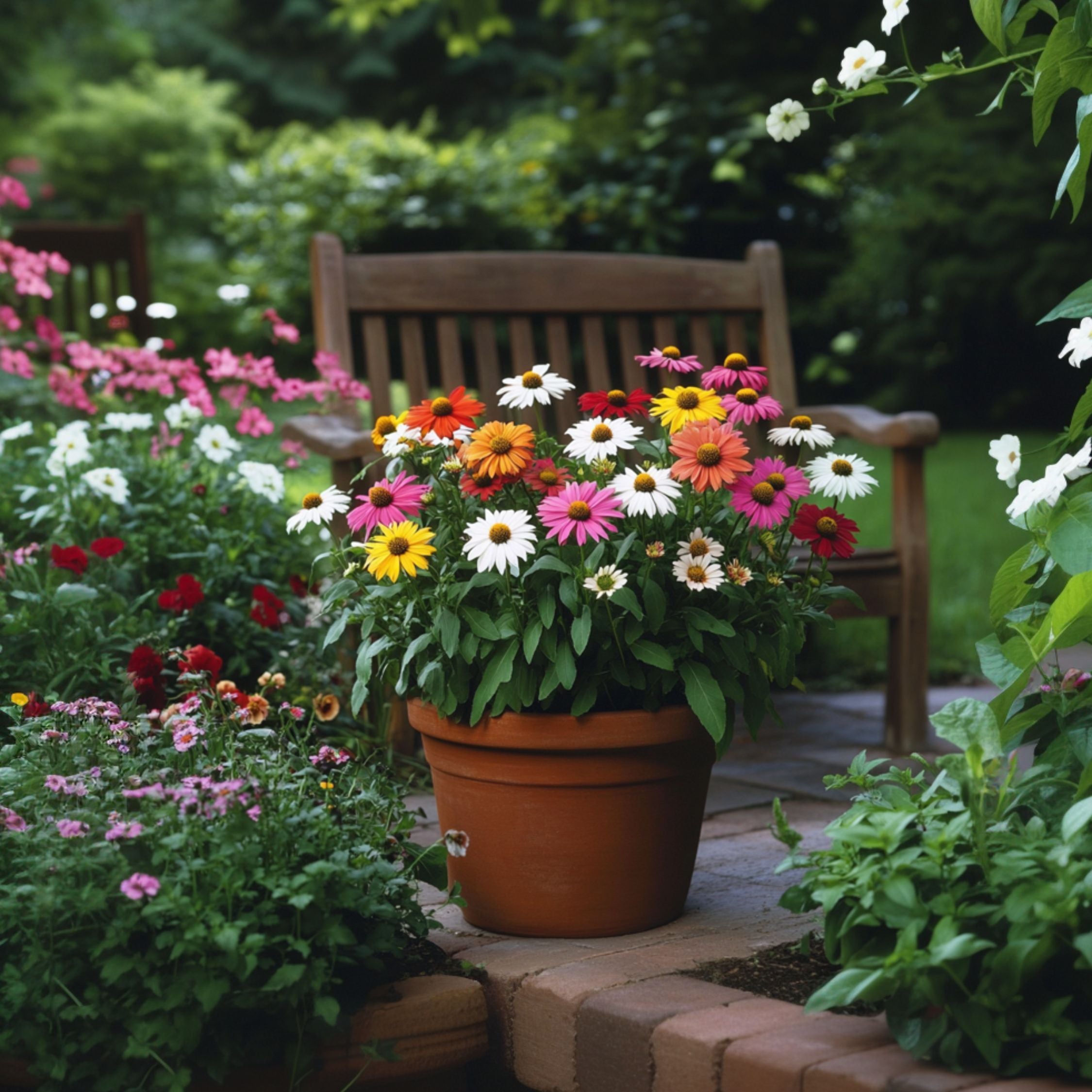 Havepurpursolhat Flerfarvet - Sæt med 6 | Echinacea Mix