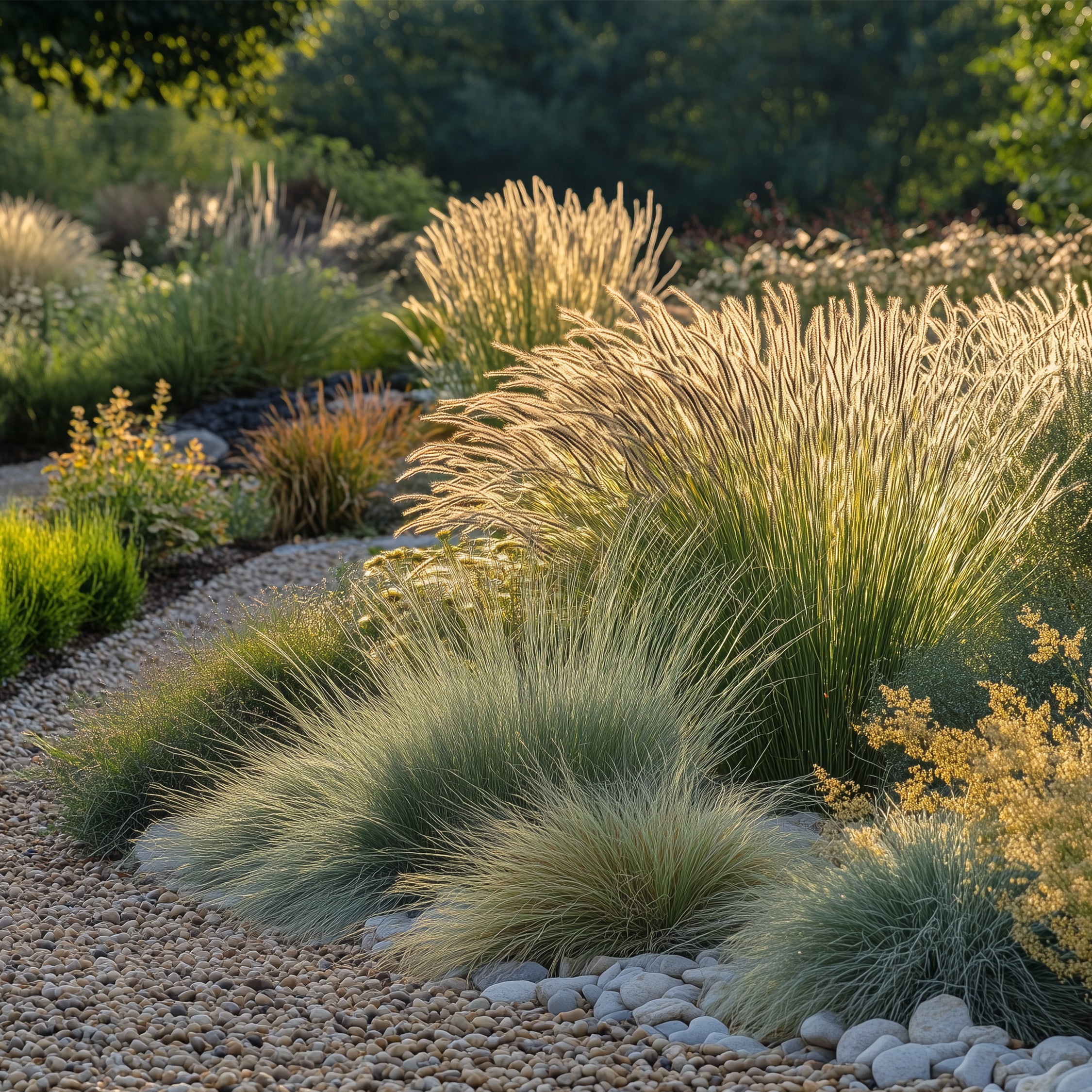 Prydnadsgræspaket - Sæt med 6 - Stipa, Festuca, Carex