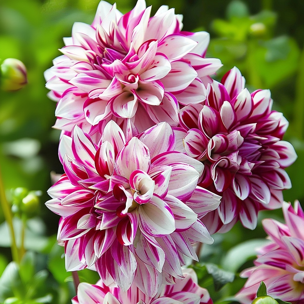 Dahlia knölar Rosa - Set med 3 | 'Bristol Stripe'